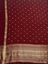 MIMOSA Chocolate Saree Saree — pallu and zari work detail