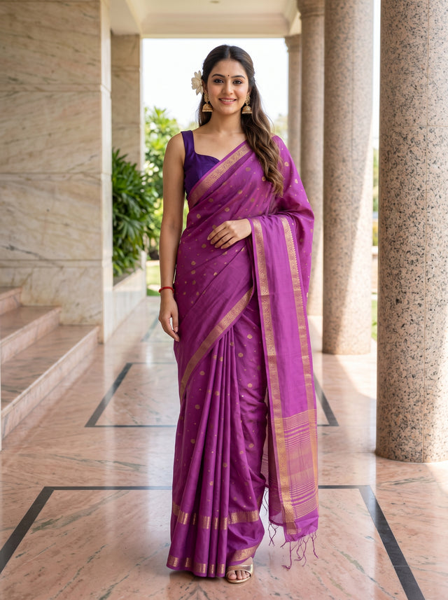 MIMOSA Gajari Saree Saree — front view on mannequin