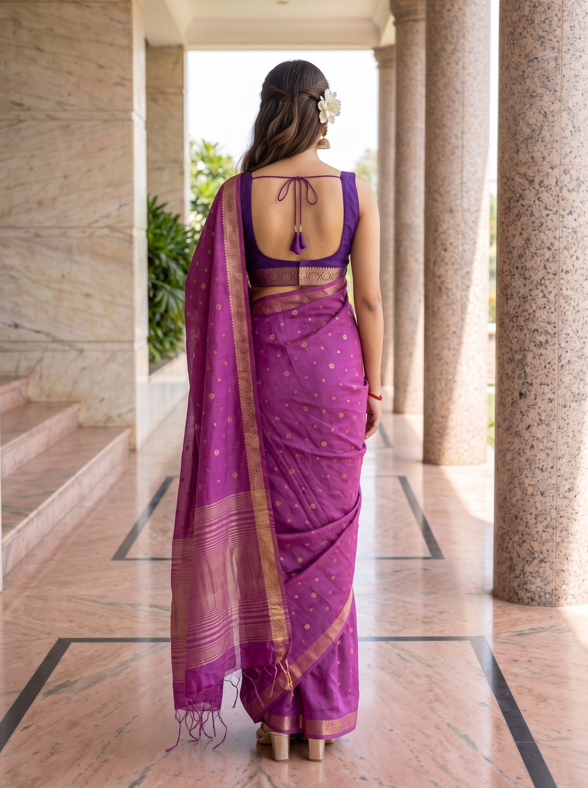 MIMOSA Gajari Saree Saree — pose 2 styling detail