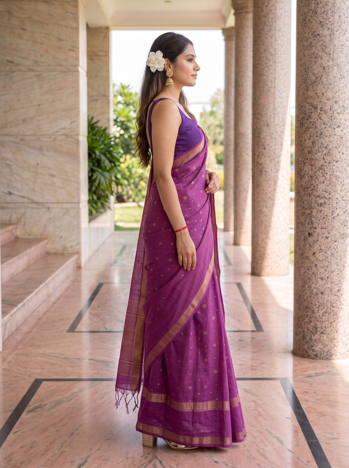 MIMOSA Gajari Saree Saree — pose 3 styling detail