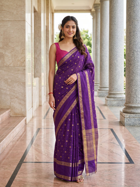 MIMOSA Jamun Saree Saree — front view on mannequin