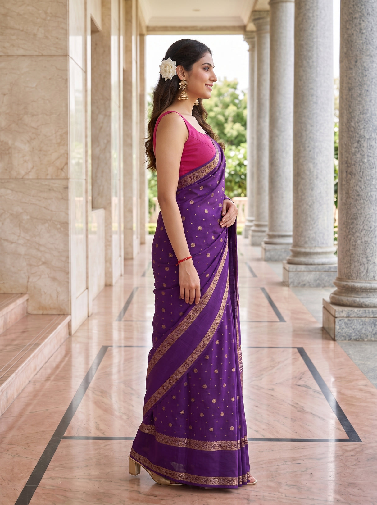 MIMOSA Jamun Saree Saree — pose 3 styling detail