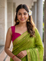 MIMOSA Olive Saree Saree — pose 10 styling detail