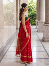 MIMOSA Red Saree Saree — pose 3 styling detail