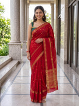 MIMOSA Red Saree Saree — pose 4 styling detail