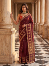 MIMOSA Chocolate Saree Saree — pose 5 styling detail