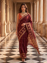 MIMOSA Chocolate Saree Saree — pose 6 styling detail