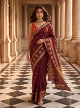 MIMOSA Chocolate Saree Saree — pose 7 styling detail
