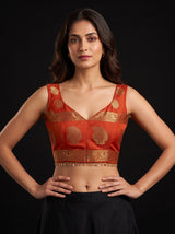 MIMOSA Chocolate Saree Saree — blouse close-up
