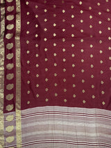 MIMOSA Chocolate Saree Saree — pallu and zari work detail