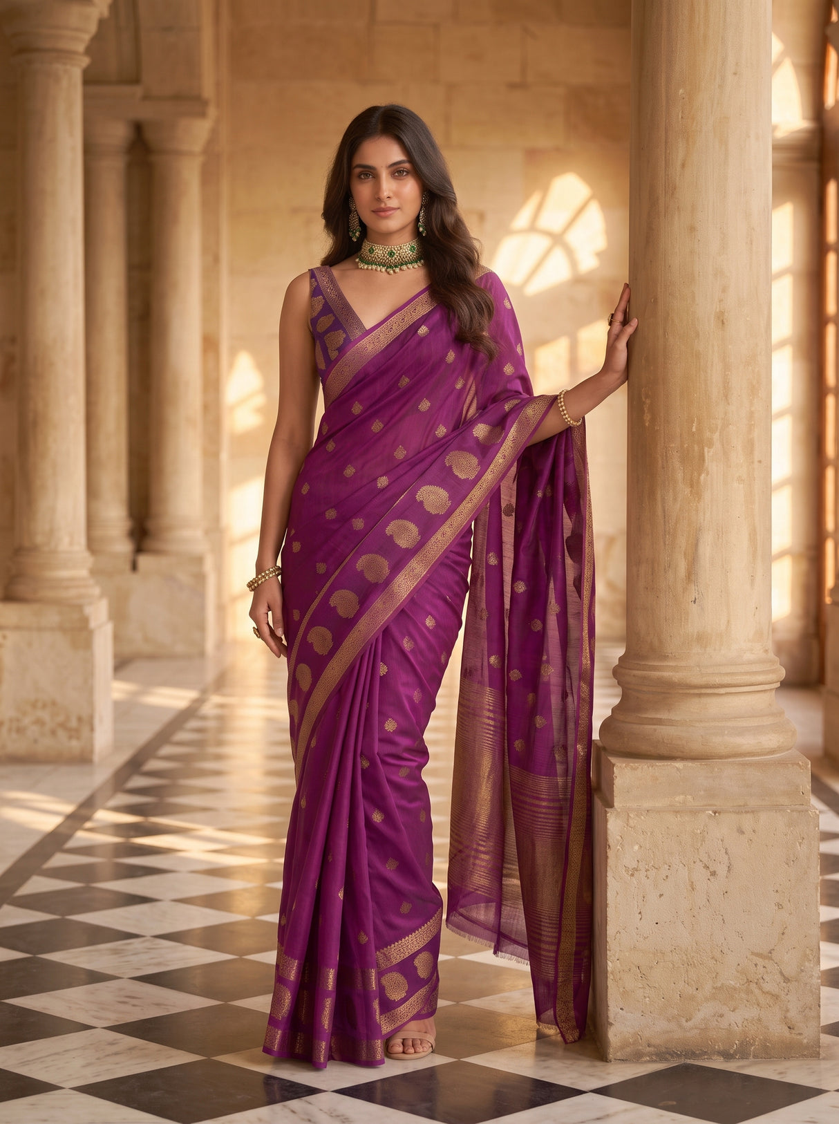 MIMOSA Gajari Saree Saree — pose 5 styling detail
