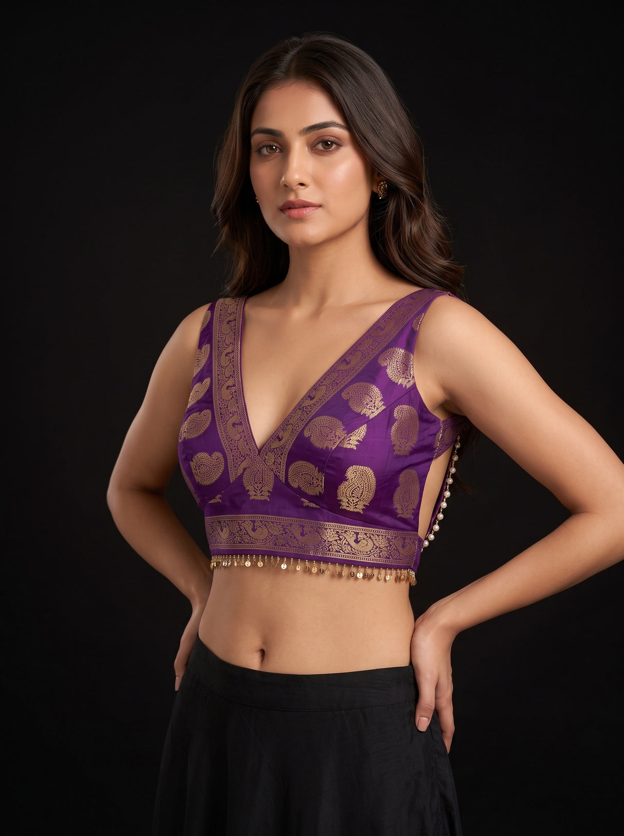 MIMOSA Gajari Saree Saree — blouse close-up