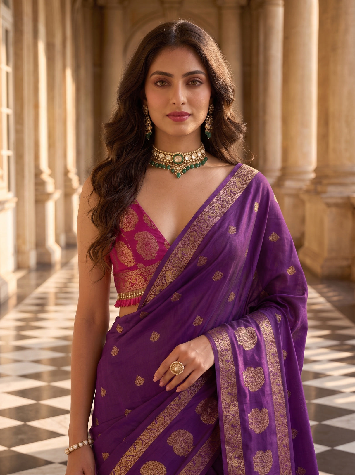 MIMOSA Jamun Saree Saree — pose 10 styling detail