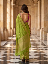 MIMOSA Olive Saree Saree — pose 2 styling detail