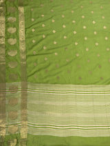 MIMOSA Olive Saree Saree — pallu and zari work detail