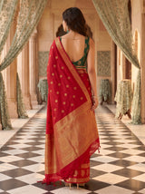 MIMOSA Red Saree Saree — pose 2 styling detail