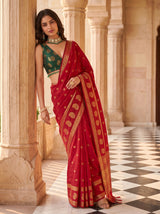 MIMOSA Red Saree Saree — pose 5 styling detail