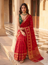 MIMOSA Red Saree Saree — pose 8 styling detail