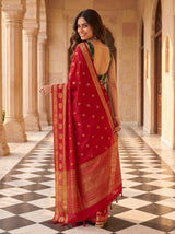 MIMOSA Red Saree Saree — pose 9 styling detail