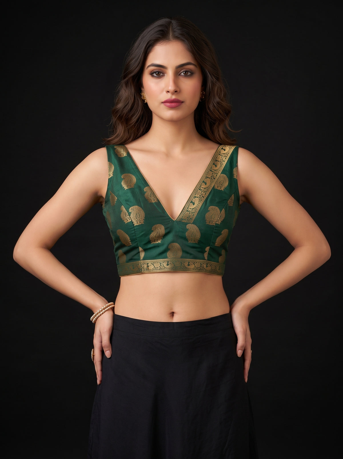 MIMOSA Red Saree Saree — blouse close-up