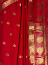 MIMOSA Red Saree Saree — fleets shot full lifestyle