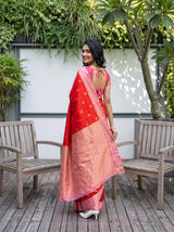 MIMOSA Orange Mysore Silk Saree — pose 7 styling detail
