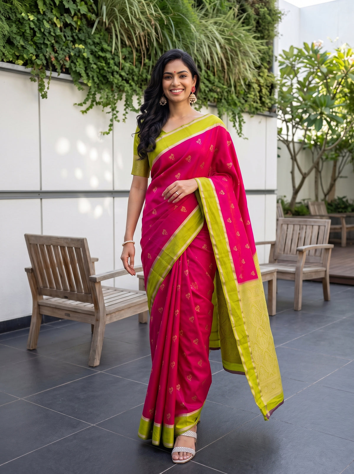 MIMOSA Rani Mysore Silk Saree — pose 6 styling detail