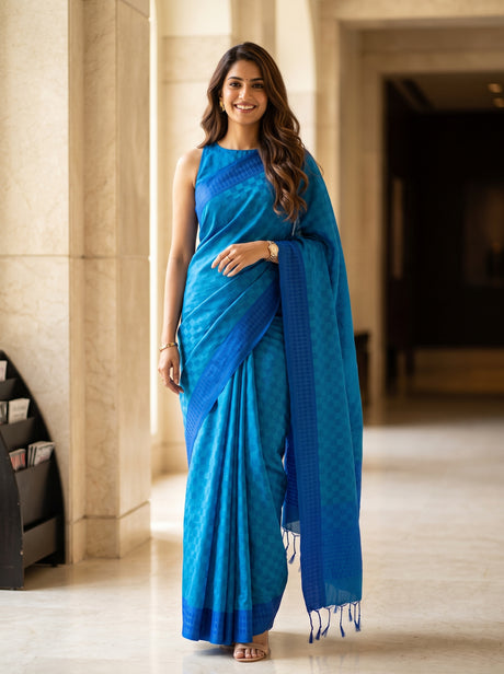 MIMOSA Ananda Bengaluru Saree — front view on mannequin