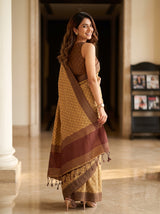 MIMOSA Chiku Bengaluru Saree — pose 7 styling detail