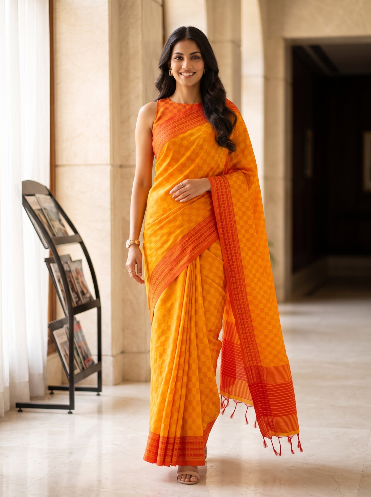 MIMOSA Gold Bengaluru Saree — pose 6 styling detail