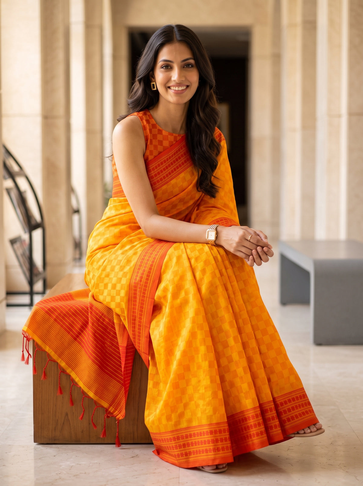 MIMOSA Gold Bengaluru Saree — pose 8 styling detail
