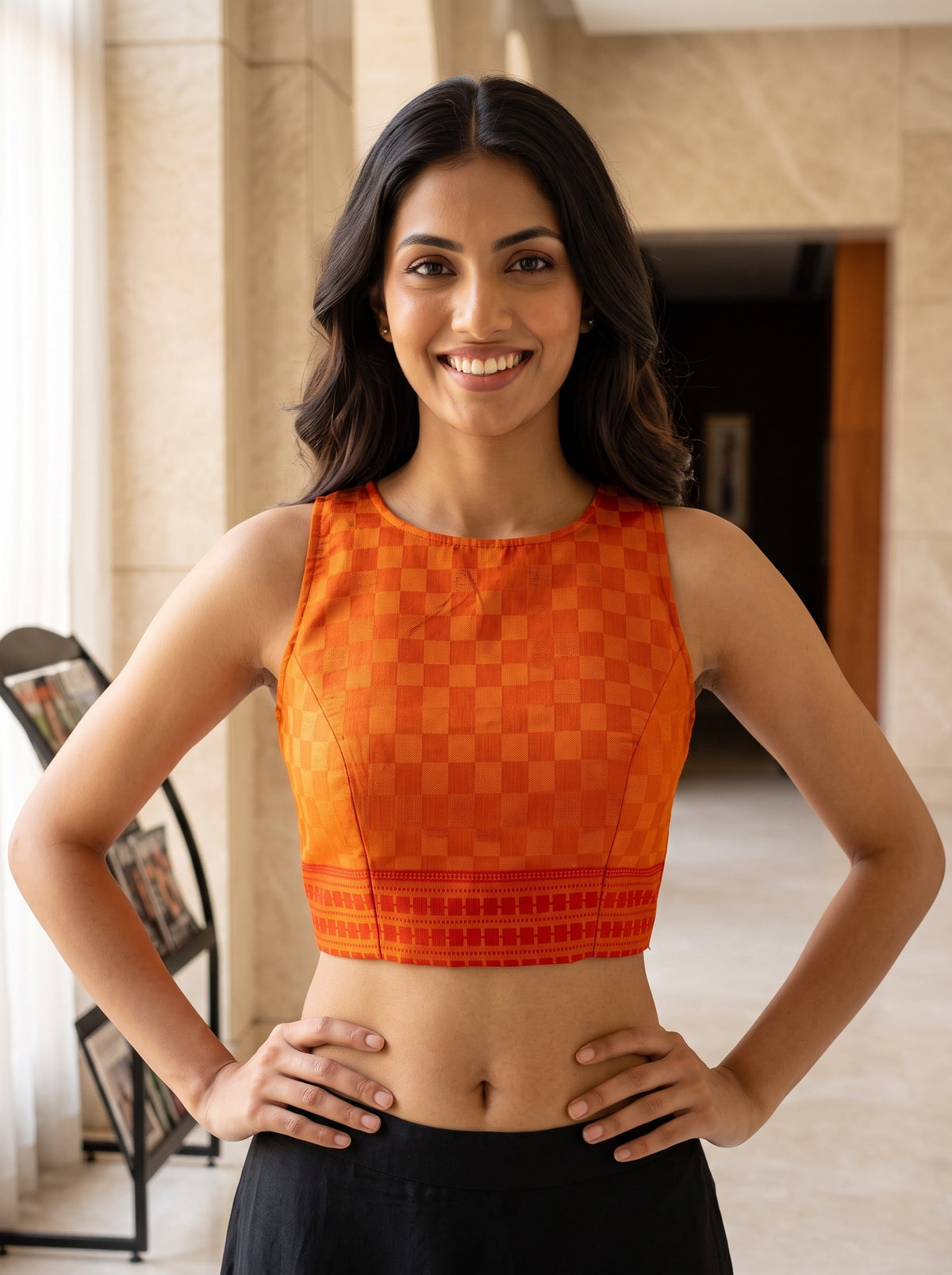 MIMOSA Gold Bengaluru Saree — blouse close-up