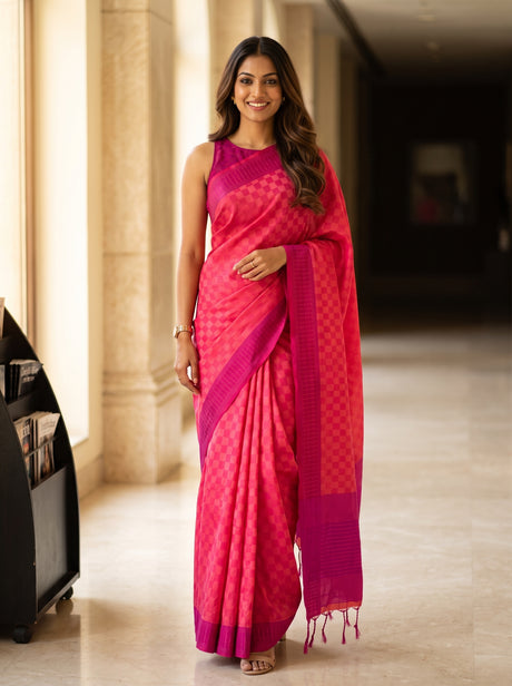 MIMOSA Gajari Bengaluru Saree — front view on mannequin