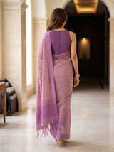MIMOSA Lavender Bengaluru Saree — pose 2 styling detail