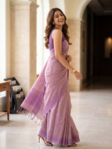 MIMOSA Lavender Bengaluru Saree — pose 5 styling detail