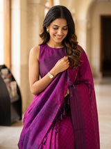 MIMOSA Magenta Bengaluru Saree — pose 10 styling detail
