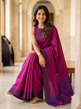 MIMOSA Magenta Bengaluru Saree — pose 8 styling detail