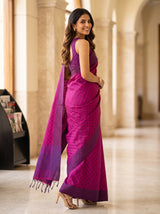 MIMOSA Magenta Bengaluru Saree — pose 9 styling detail