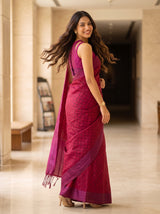 MIMOSA Maroon Bengaluru Saree — pose 9 styling detail