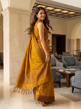 MIMOSA Mustard Bengaluru Saree — pose 9 styling detail