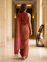 MIMOSA Peach Bengaluru Saree — pose 2 styling detail