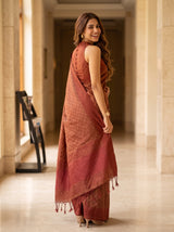 MIMOSA Peach Bengaluru Saree — pose 7 styling detail