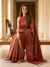 MIMOSA Peach Bengaluru Saree — pose 8 styling detail