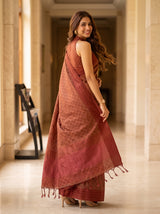 MIMOSA Peach Bengaluru Saree — pose 9 styling detail