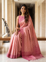 MIMOSA Pink Bengaluru Saree — pose 8 styling detail