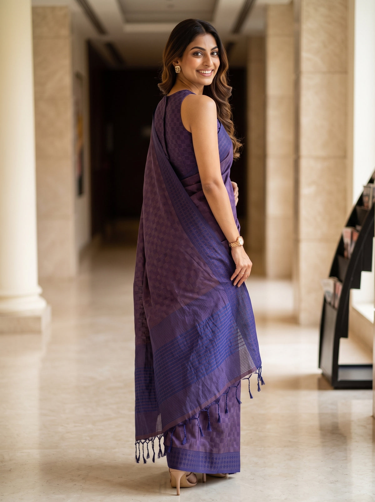MIMOSA Purple Bengaluru Saree — pose 7 styling detail