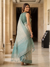 MIMOSA Tussar Bengaluru Saree — pose 7 styling detail