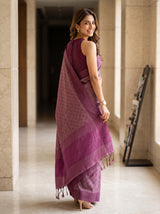 MIMOSA Wine Bengaluru Saree — pose 7 styling detail
