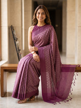 MIMOSA Wine Bengaluru Saree — pose 8 styling detail