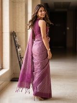 MIMOSA Wine Bengaluru Saree — pose 9 styling detail
